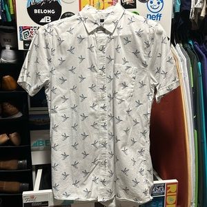 Topman Topshop Men’s Short Sleeve Button Down Dress Shirt | Small | White